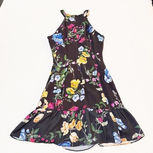 Parker Bella Floral Print Flounce Skirted Mini Dress Size 0 - Picture 7 of 7